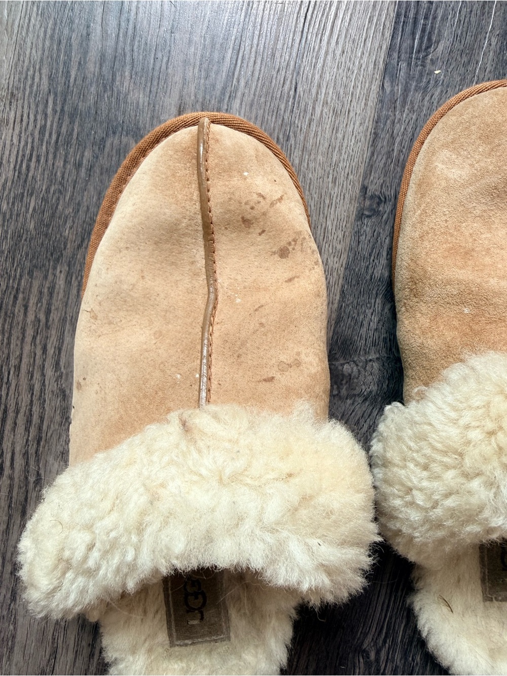 UGG Chestnut Tan Shearling-Lined Slip-On Slippers - Picture 3 of 7